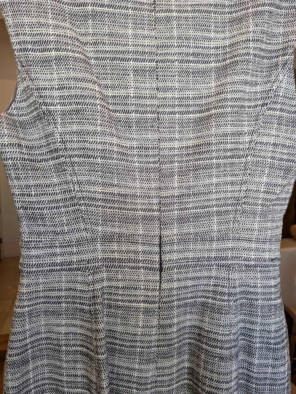 Tory Burch Navy and Gray Tweed Midi Sheath Dress Size 2